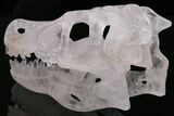 Carved Quartz Crystal Dinosaur Skull #199464-6